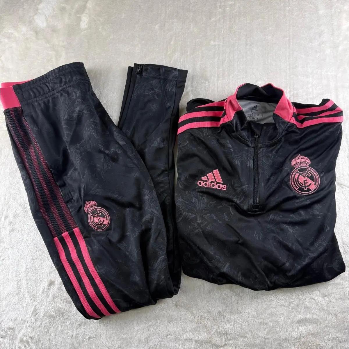 Aeroready Real Madrid Tracksuit Men`s Medium Top / Small Bottoms Black by Adidas