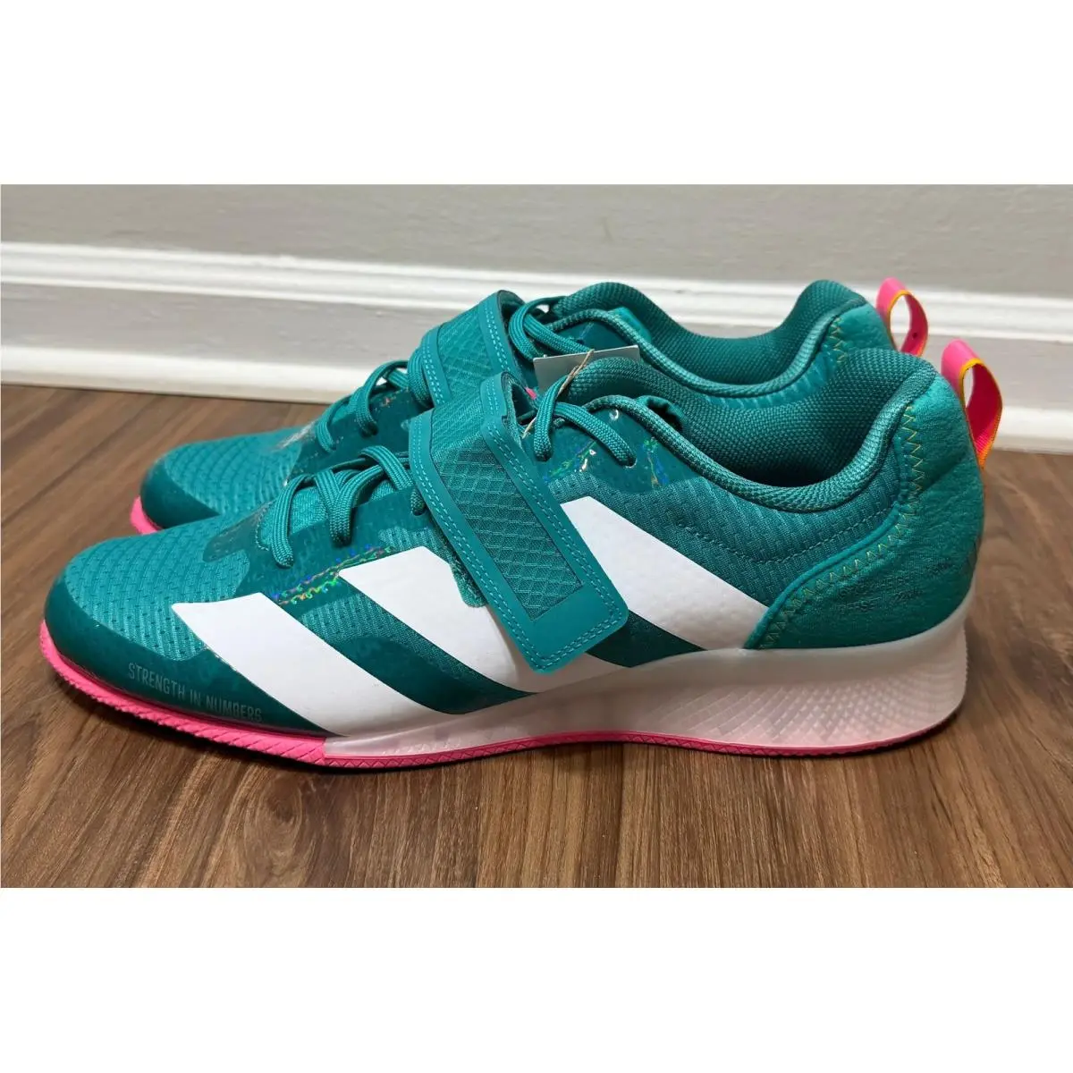 Adidas Adipower Weightlifting 3 Training Shoes Mens Green Pink JP9871 Sz 13
