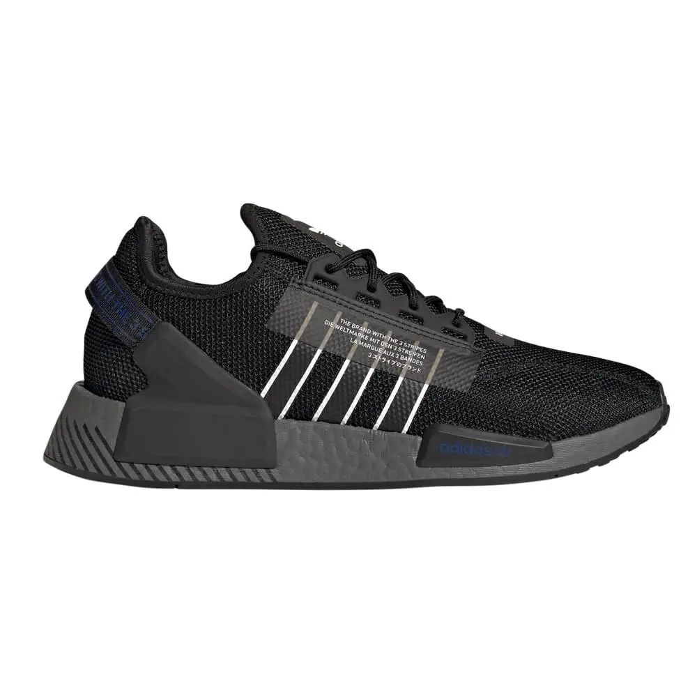 Adidas NMD_R1.V2 Black Blue Red Low Top Textile Upper Athletic Sneaker 9 M
