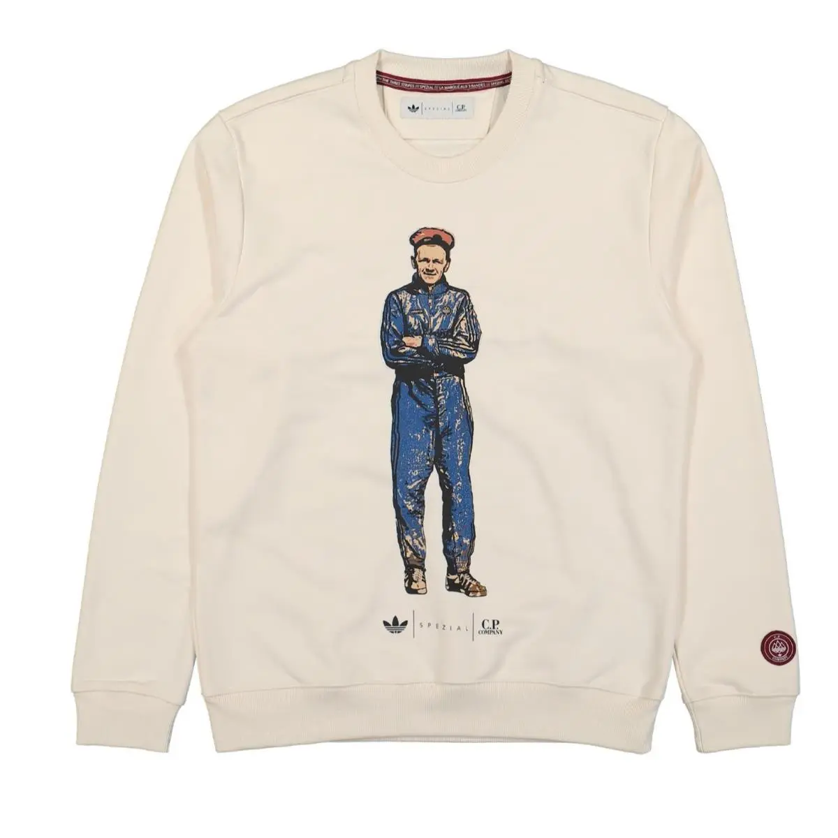 Adidas Spzl x CP Company Sweatshirt White Classic Logo Originals Top Men Size