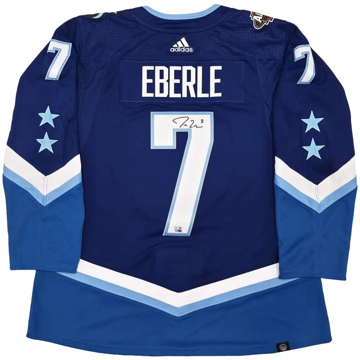 Kraken Jordan Eberle Auto Blue Adidas 2022 All Star Game Jersey Size 54 Fanatics