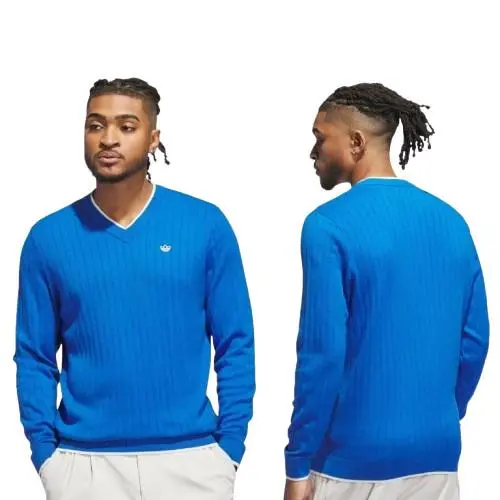 Adidas Originals Cashmere Knit Golf Sweater Blue JW3943 Men’s Size Large