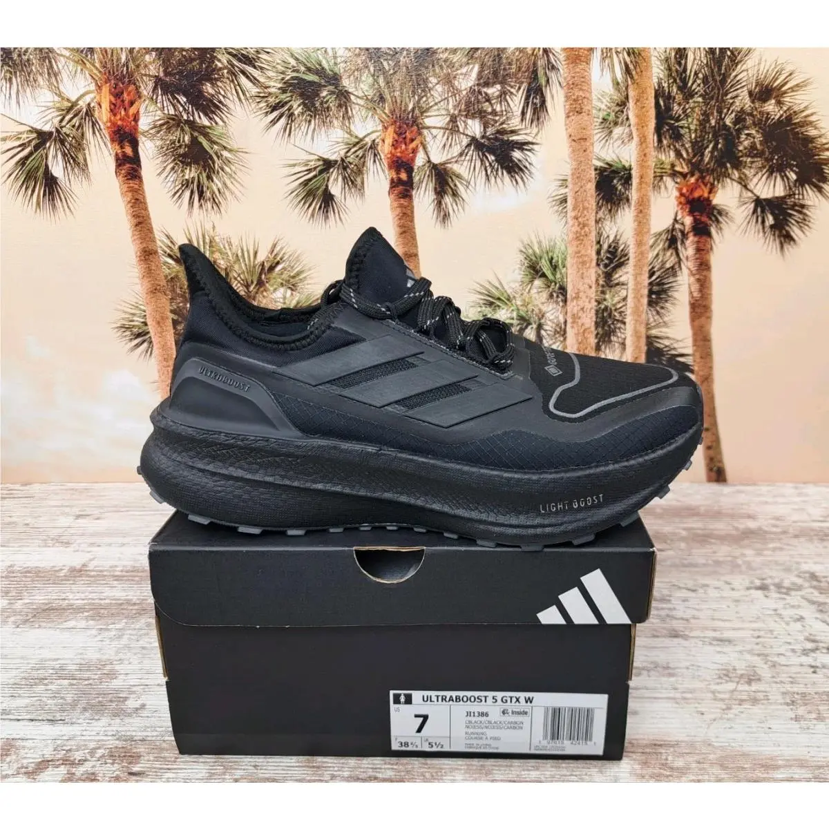 Adidas Ultraboost 5 Goretex Gtx Running Shoes Black Waterproof Womens Size 7
