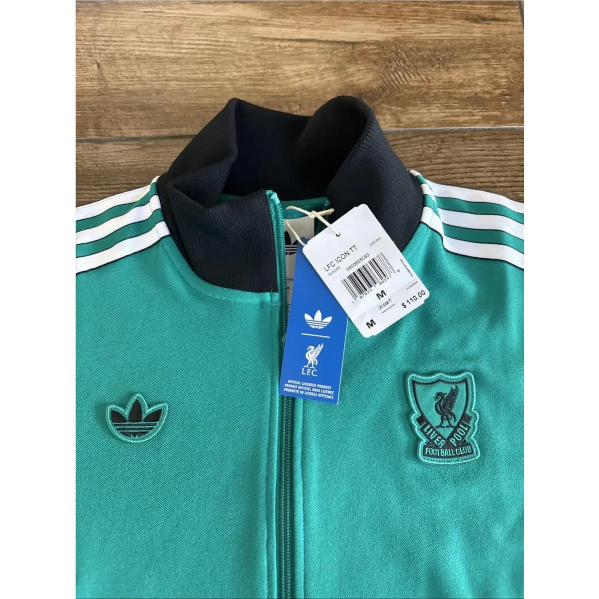 Adidas clothing - adidas Liverpool FC Terrace Icon Track Top - JW5464 - Green (UPC: 197623962478) 10