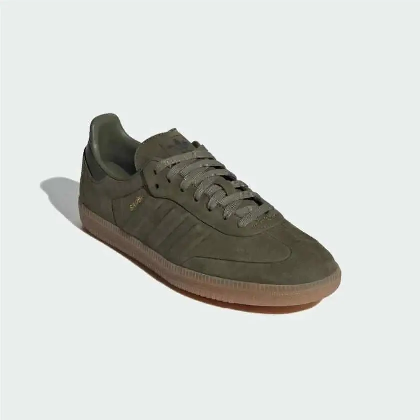 Adidas Mens Size 11.5 Samba Olive Strata Gum IG1242 Nby