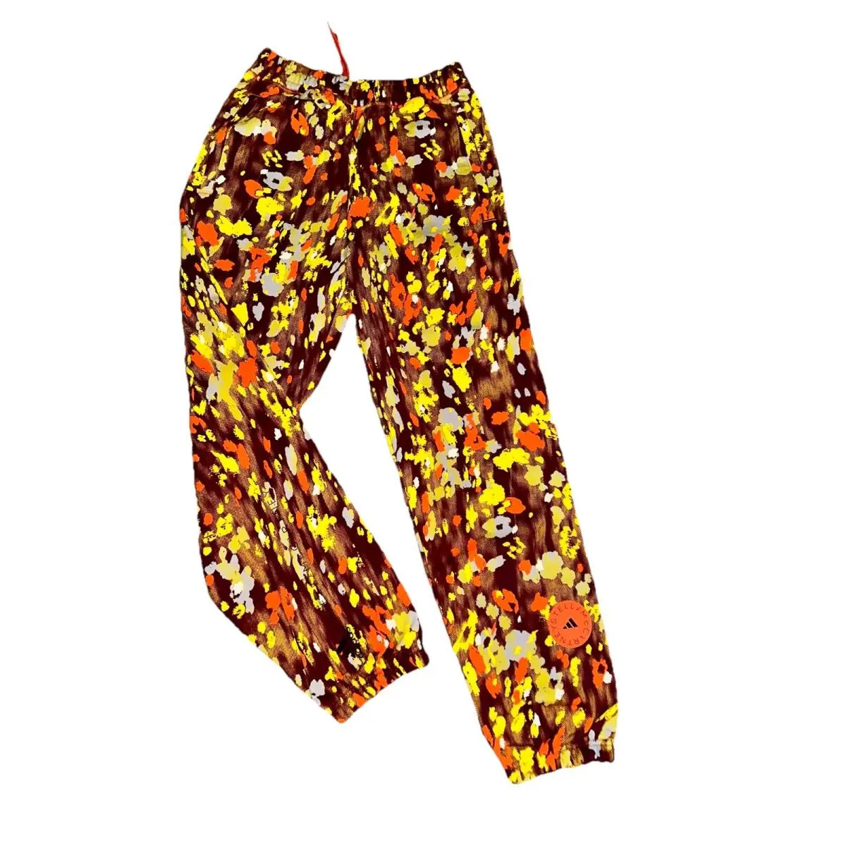Stella Mccartney Adidas Sweat Pants Xsmall Yellow Brown Splatter Patter Logo