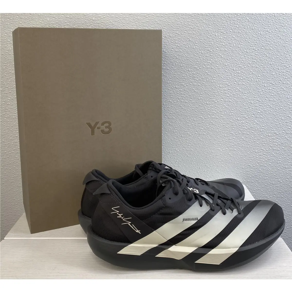 Adidas Y-3 Adidos 9 Men`s Size 7.5 Mesh Ulility Black/off White Running Sneakers