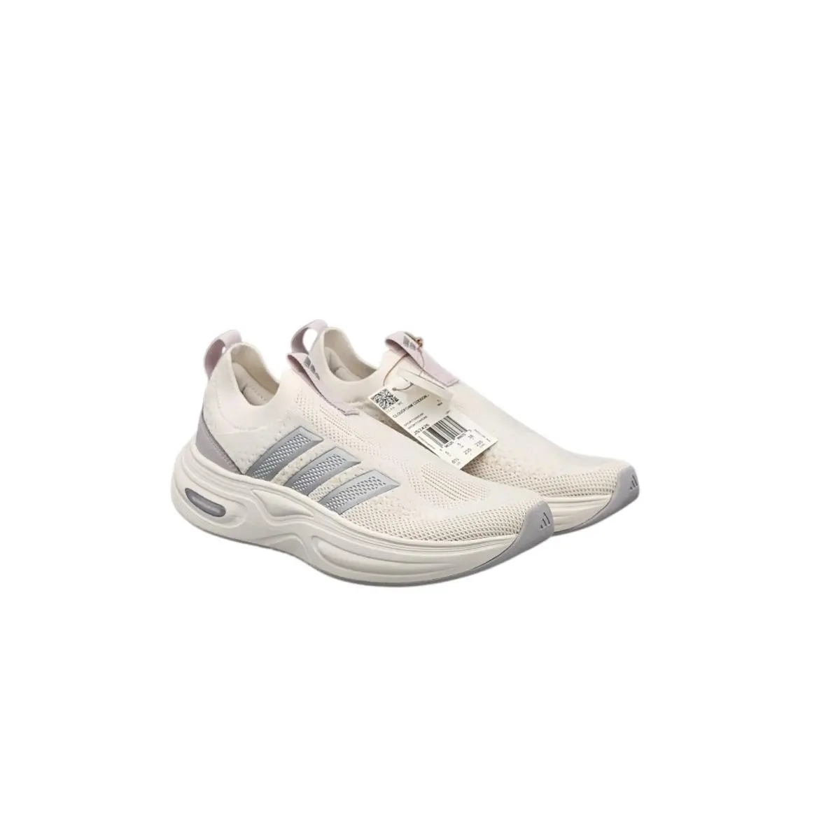 Adidas Women`s Size 6.5 US Wide Cloudfoam Cuxxion Sock Ivory Sneakers Shoes