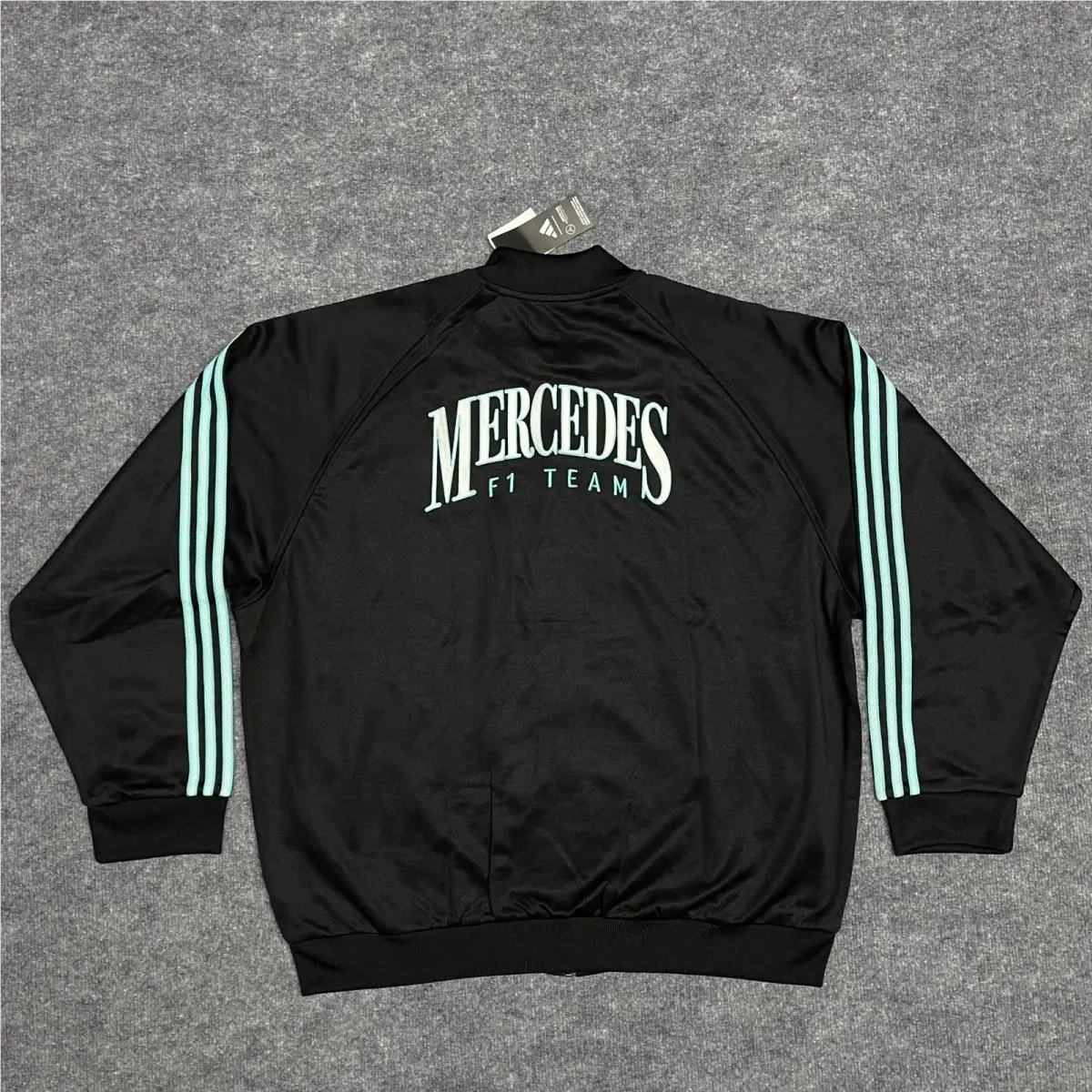 Mercedes Amg Petronas F1 Team Track Jacket Men Large Black Teal Adidas Las Vegas