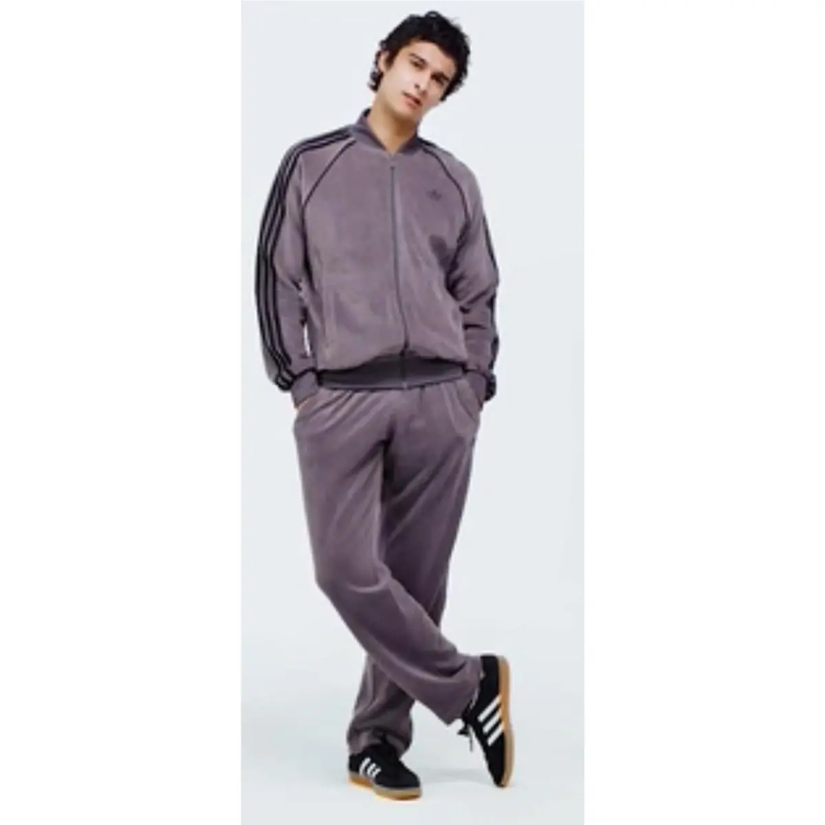 Adidas Velour Sst Super Star Tracksuit Set Jacket Pant Suit Gray Men’s Sz M