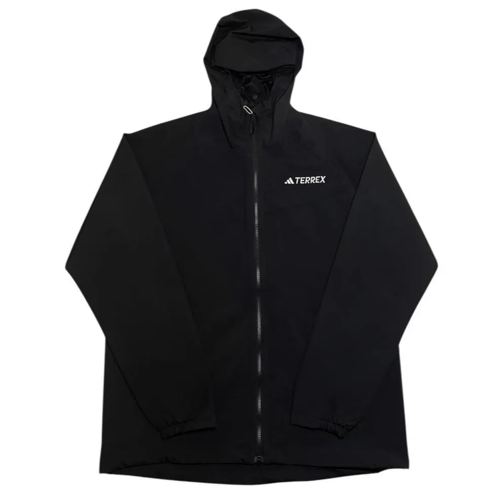 Adidas Terrex Multi 2L Rain Jacket Men’s Large Black Hooded Hiking Waterproof