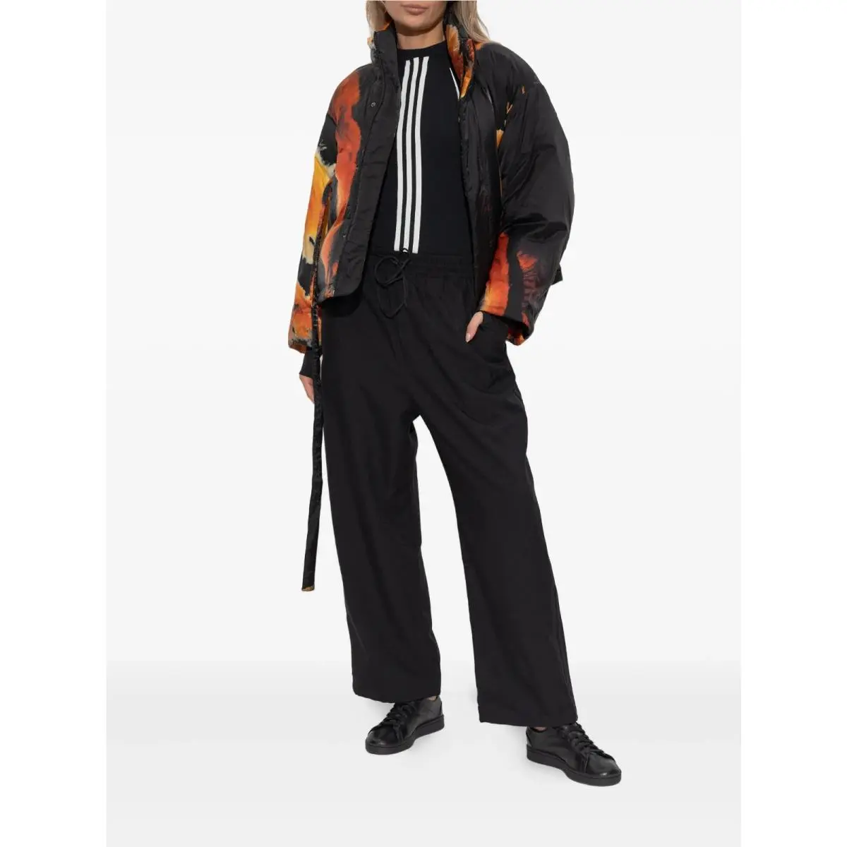 Adidas x Y3 3Stripes Black Straight Leg Track Pants JV6772 Women`s Size L