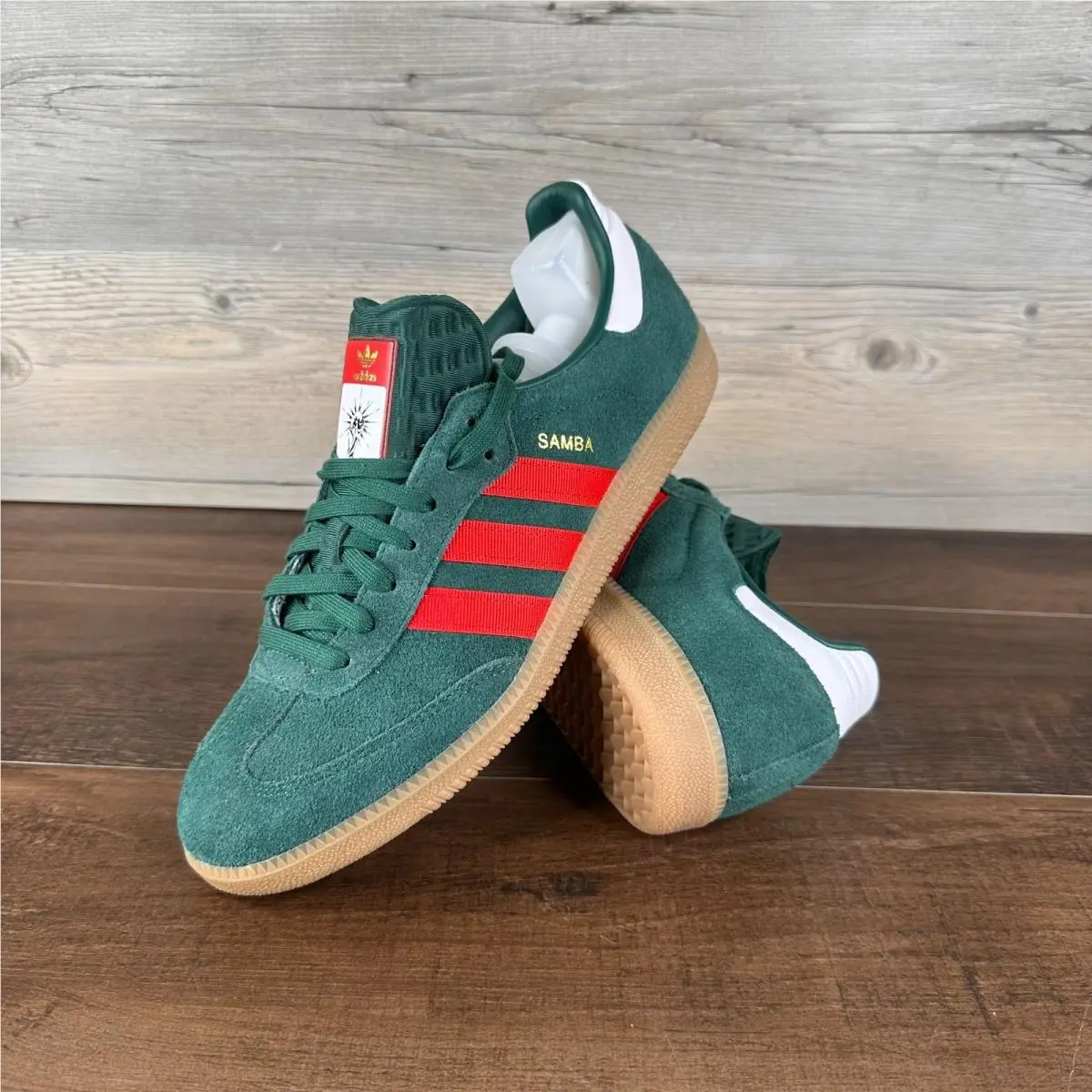 Samba OG Mens Size 9 Team Dark Green Better Scarlet Gum IH6829 by Adidas