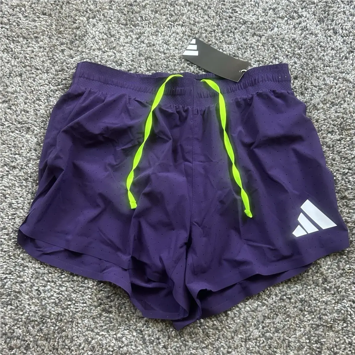 2025 Pro Elite Team Mens 3” Running Shorts Purple Size Medium JV7149 by Adidas