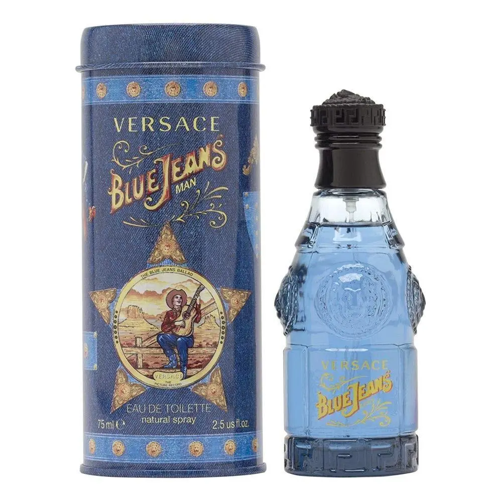 Eau de Toilette Spray Blue Jeans by Versace For Men 2.5 oz
