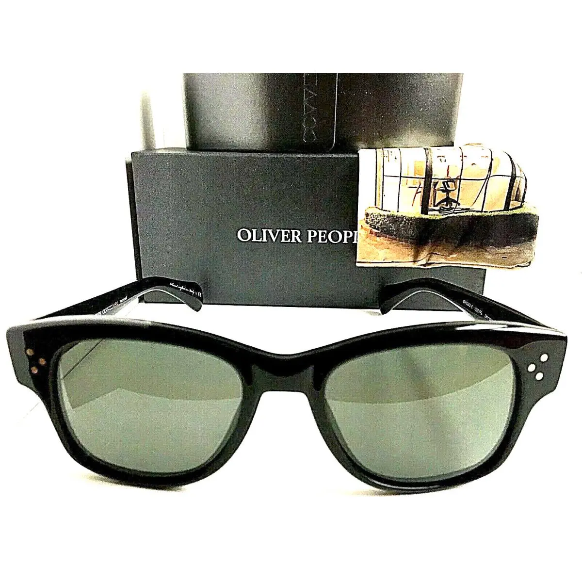 Polarized Oliver Peoples OV 5242S 1005/P2 Jannsson 51mm Black Men`s Sunglasses