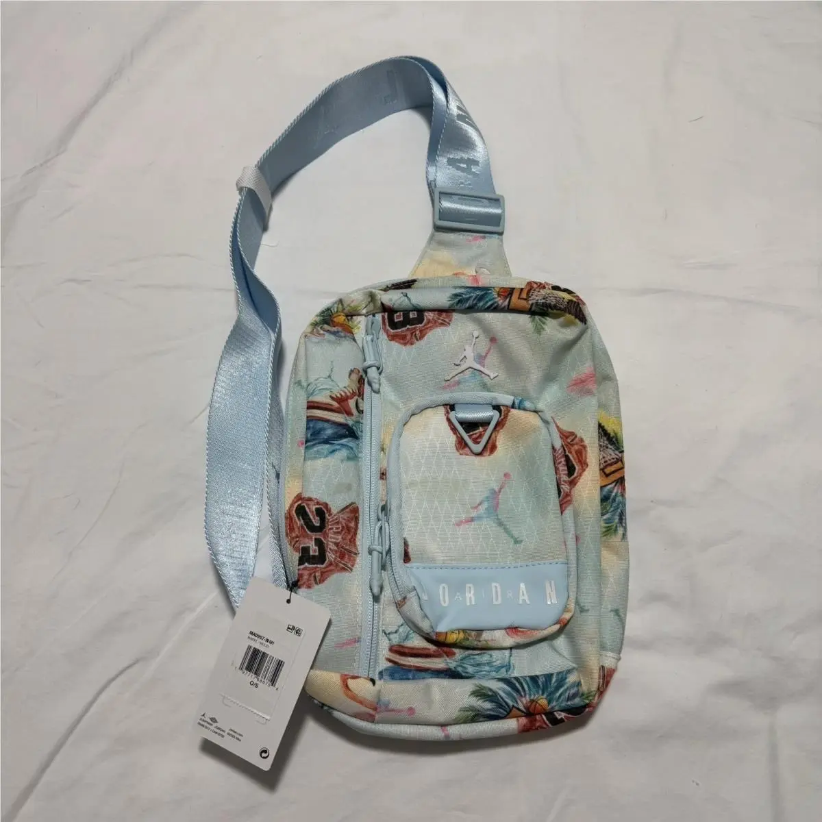 Nike Air Jordan Cordura Crossbody Bag Blue Tropical Flamingo MA0957-W4H