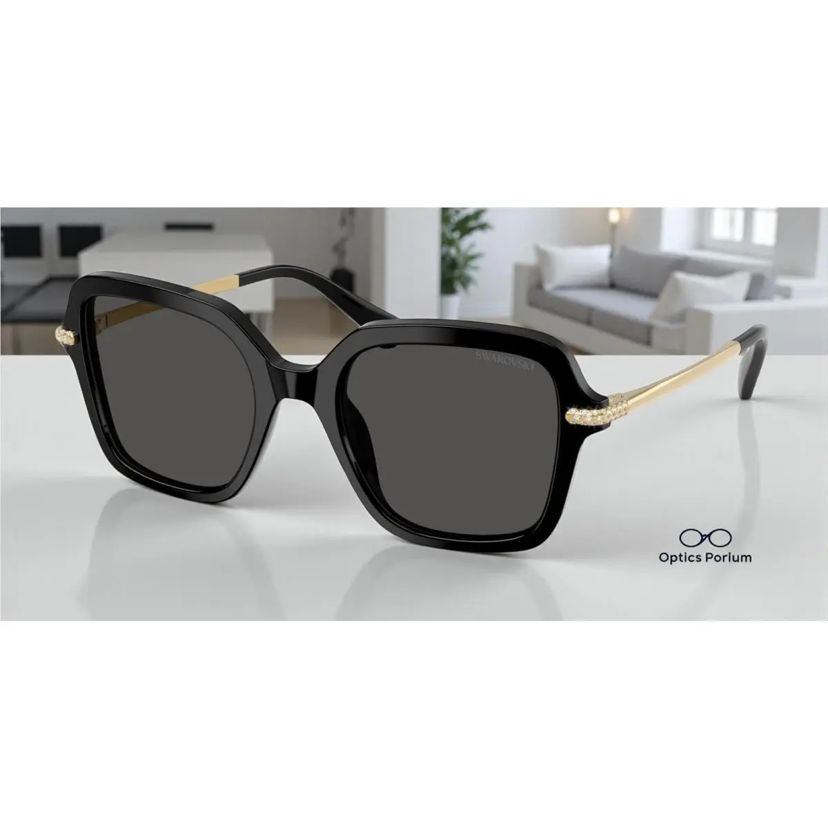 SK6040 100187 Black Dark Grey 50 mm Women`s Sunglasses by Swarovski