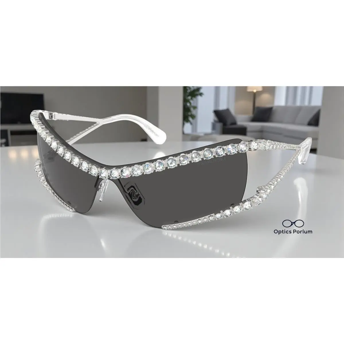 SK7022 400187 Silver Dark Grey 33 mm Women`s Sunglasses by Swarovski