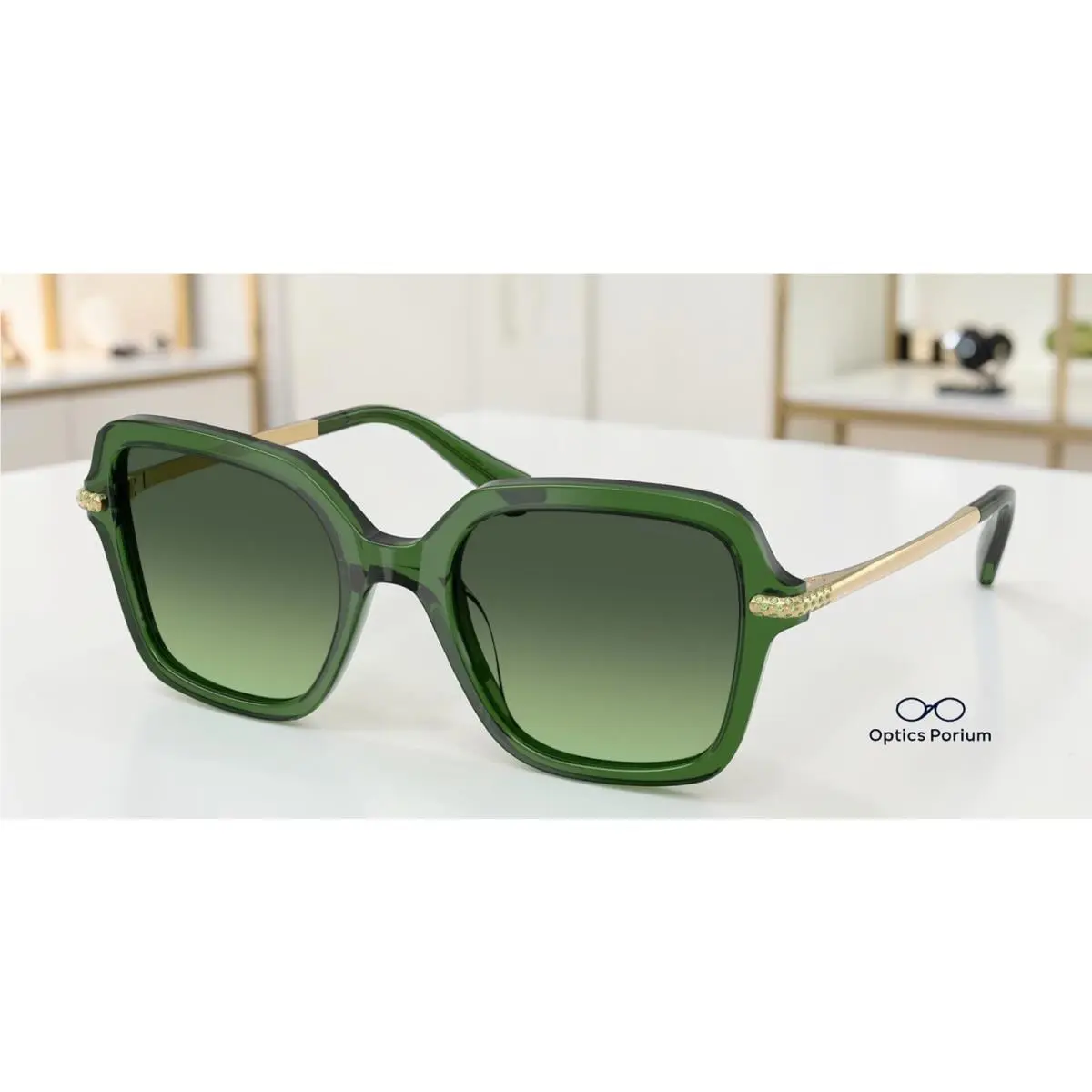 SK6040 10812A Transparent Green Green Gradient 50mm Women`s Sunglasses by Swarovski