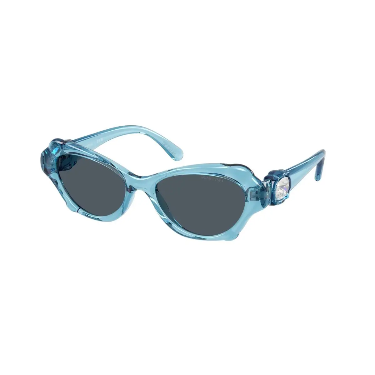 Swarovski SK6050 107887 Transparent Light Blue Dark Grey 52mm Women`s Sunglasses