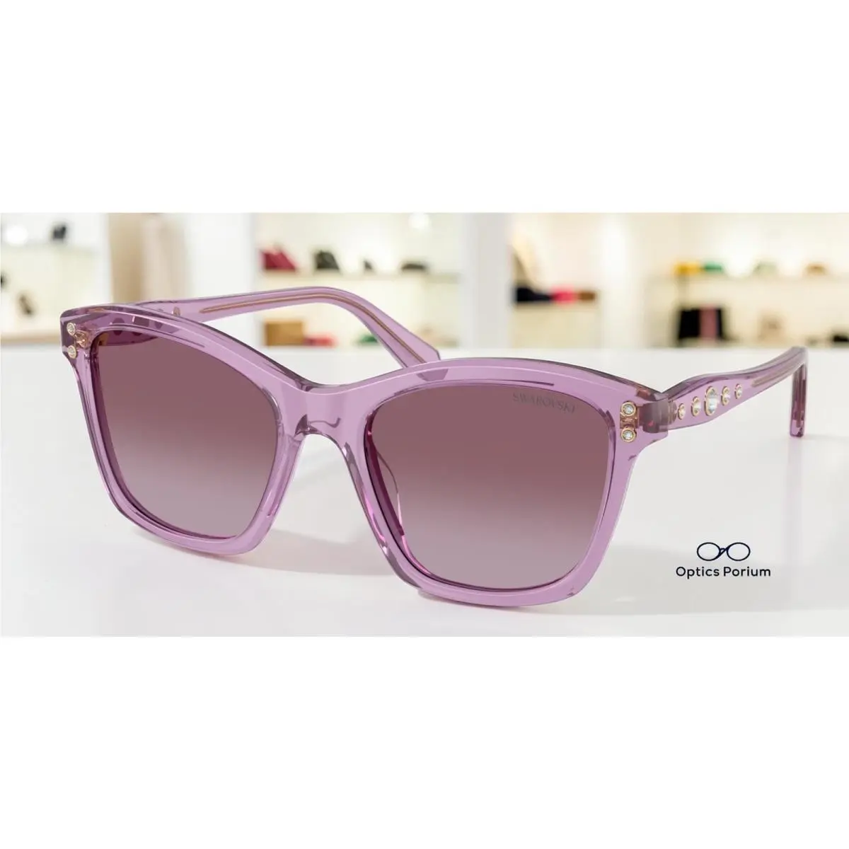 SK6063 10968H Transp Amethyst Violet Gradient 54 mm Women`s Sunglasses by Swarovski