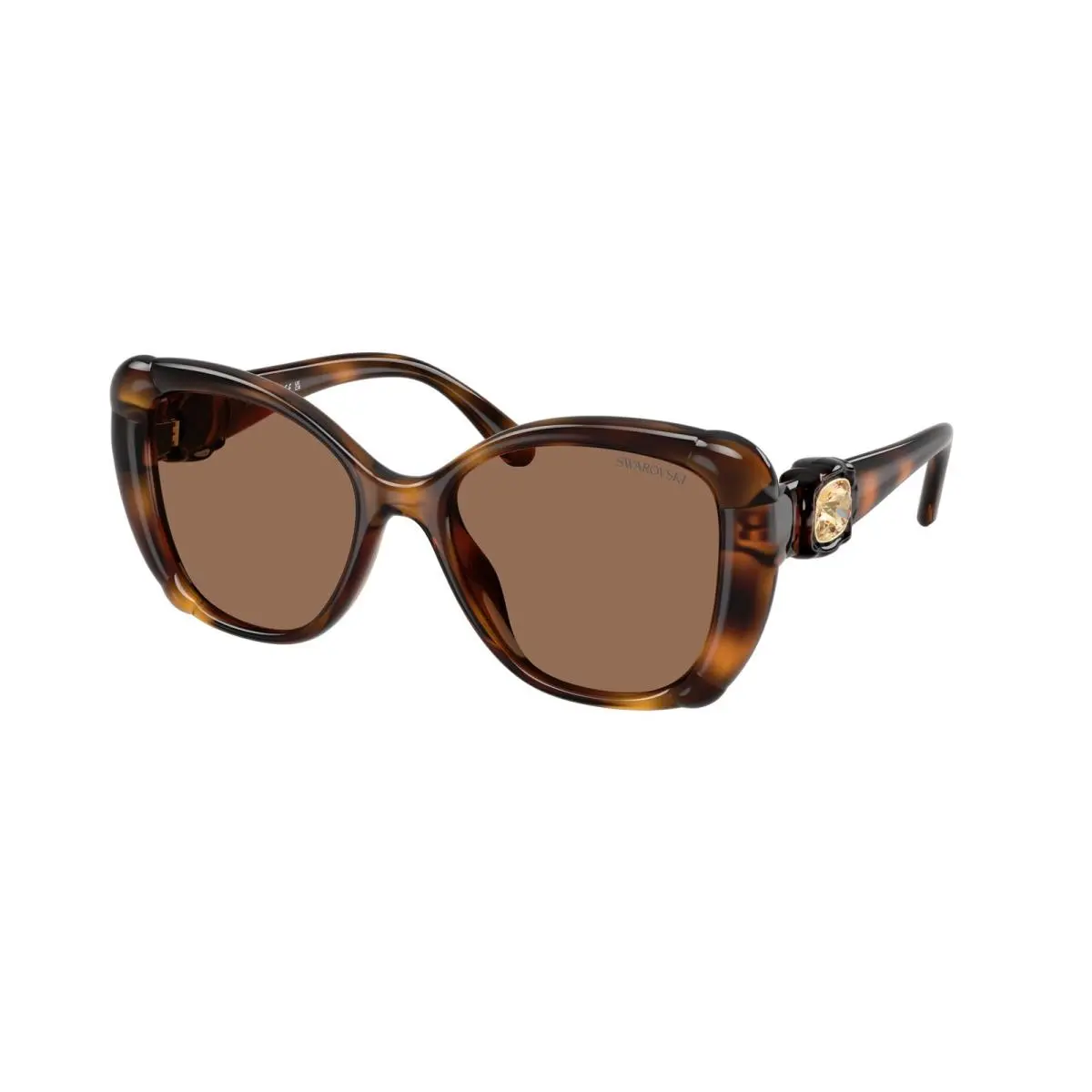 SK6051U 100273 Havana Dark Brown 53 mm Women`s Sunglasses by Swarovski