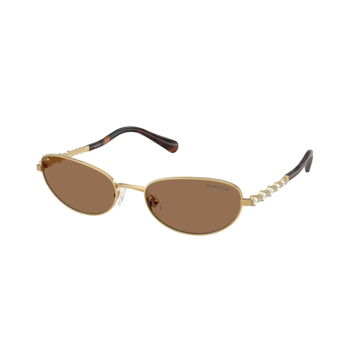 SK7044 400473 Gold Dark Brown 56 mm Women`s Sunglasses by Swarovski