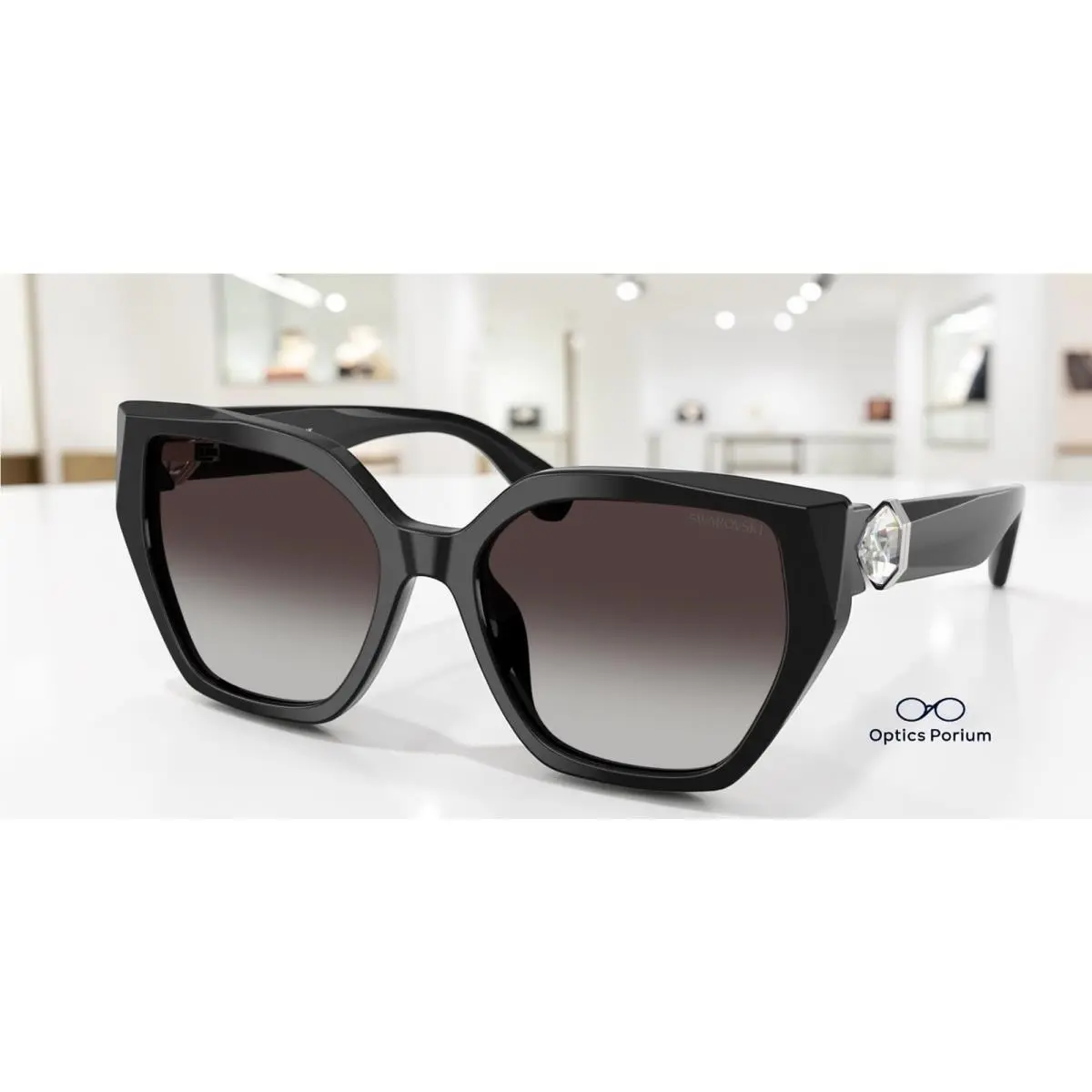 SK6044U 10018G Black Gradient Grey 56 mm Women`s Sunglasses by Swarovski