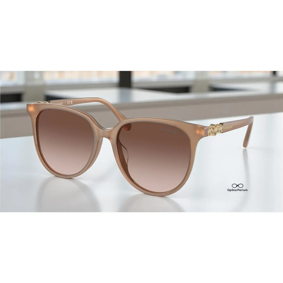 SK6023D 200213 Opal Beige Gradient Brown 56 mm Women`s Sunglasses by Swarovski