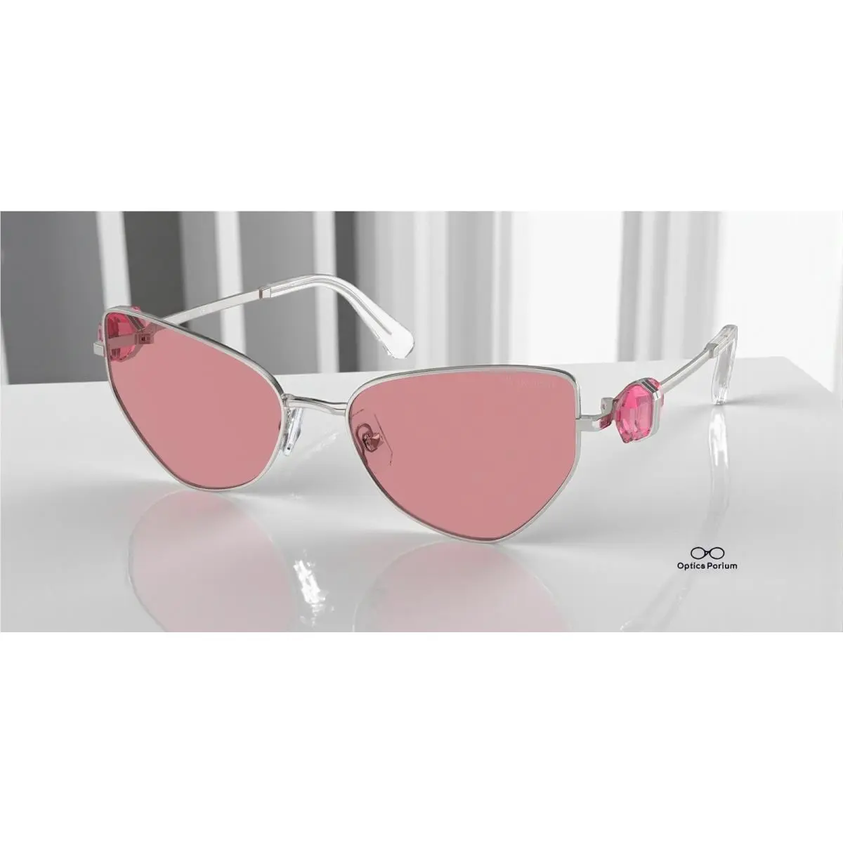 SK7003 400184 Silver Pink 57 mm Women`s Sunglasses by Swarovski