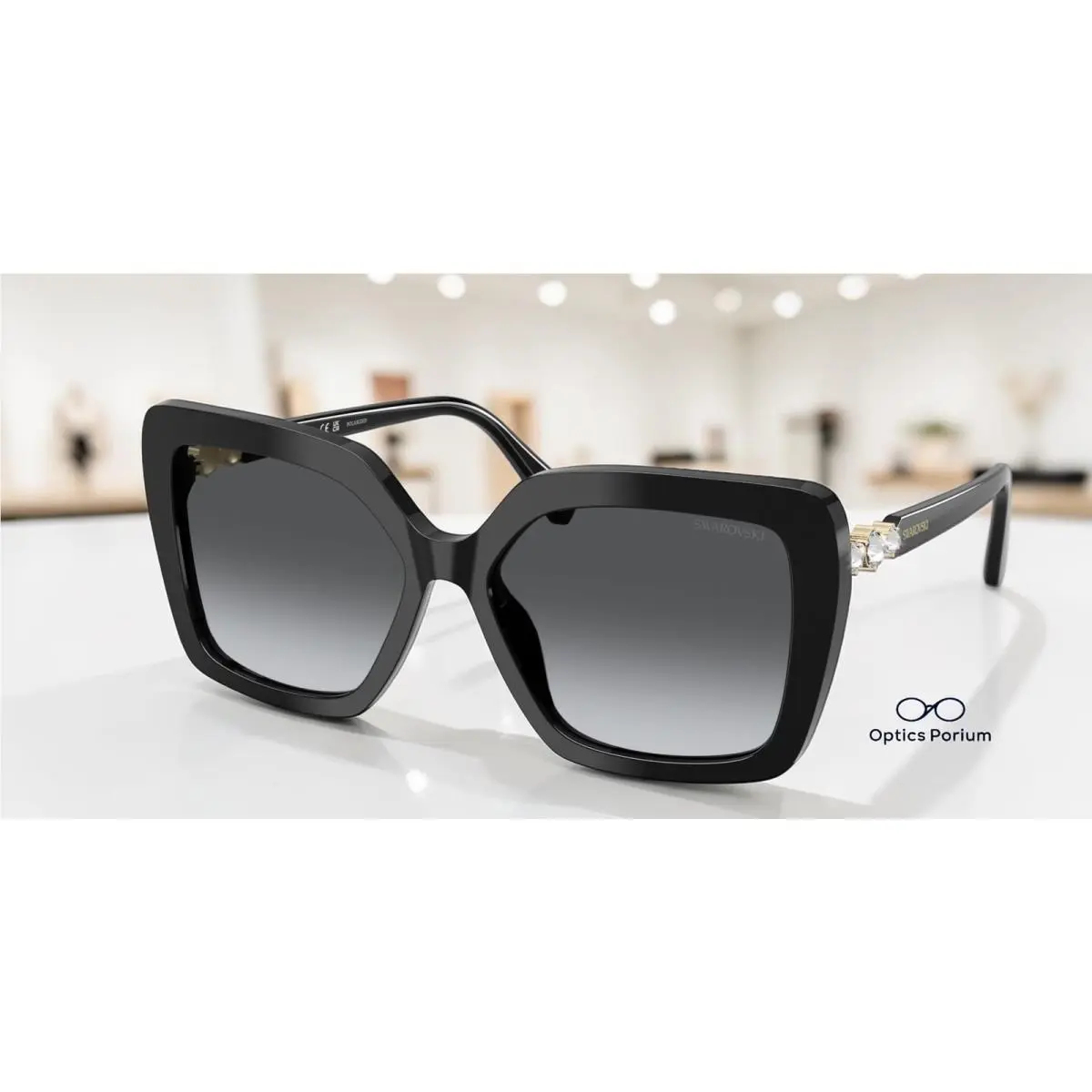 Swarovski SK6049 1001T3 Black Gradient Grey Polarized 57 mm Women`s Sunglasses