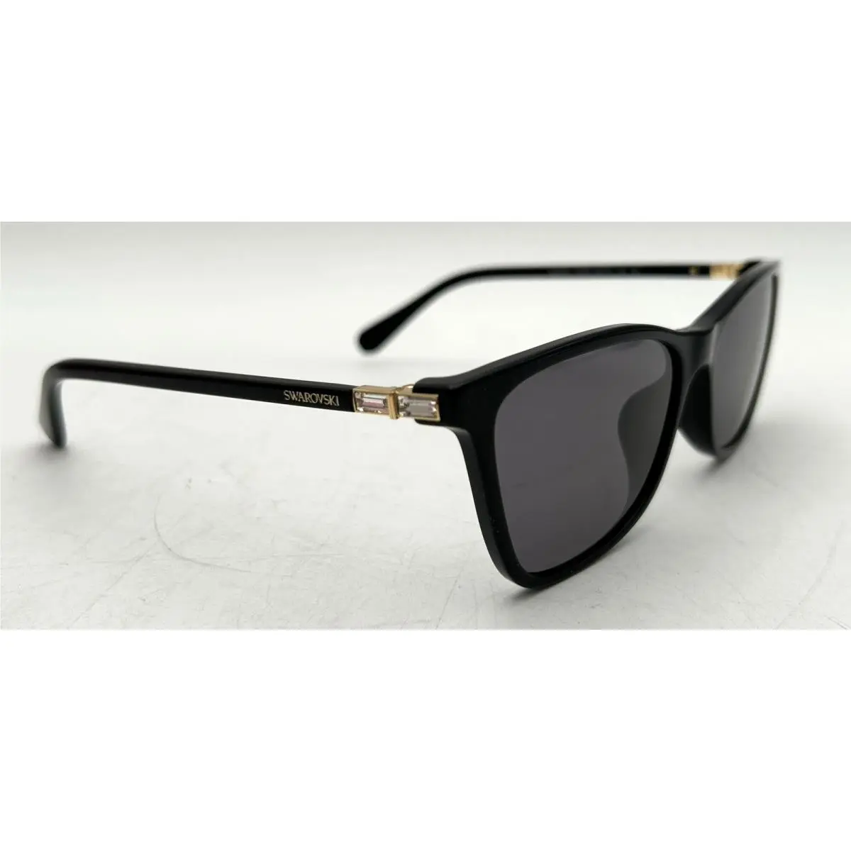 SK6004F Low Bridge Fit Rectangular Sunglasses - Black by Swarovski