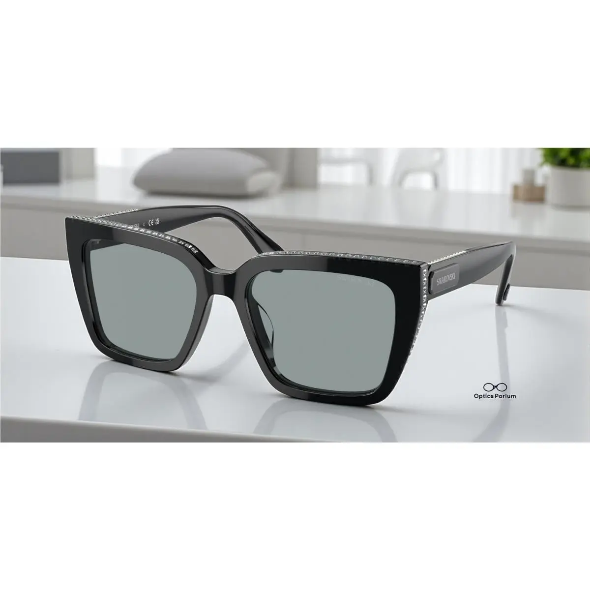 SK6013 1010 1 Black Dark Grey 54 mm Women`s Sunglasses by Swarovski