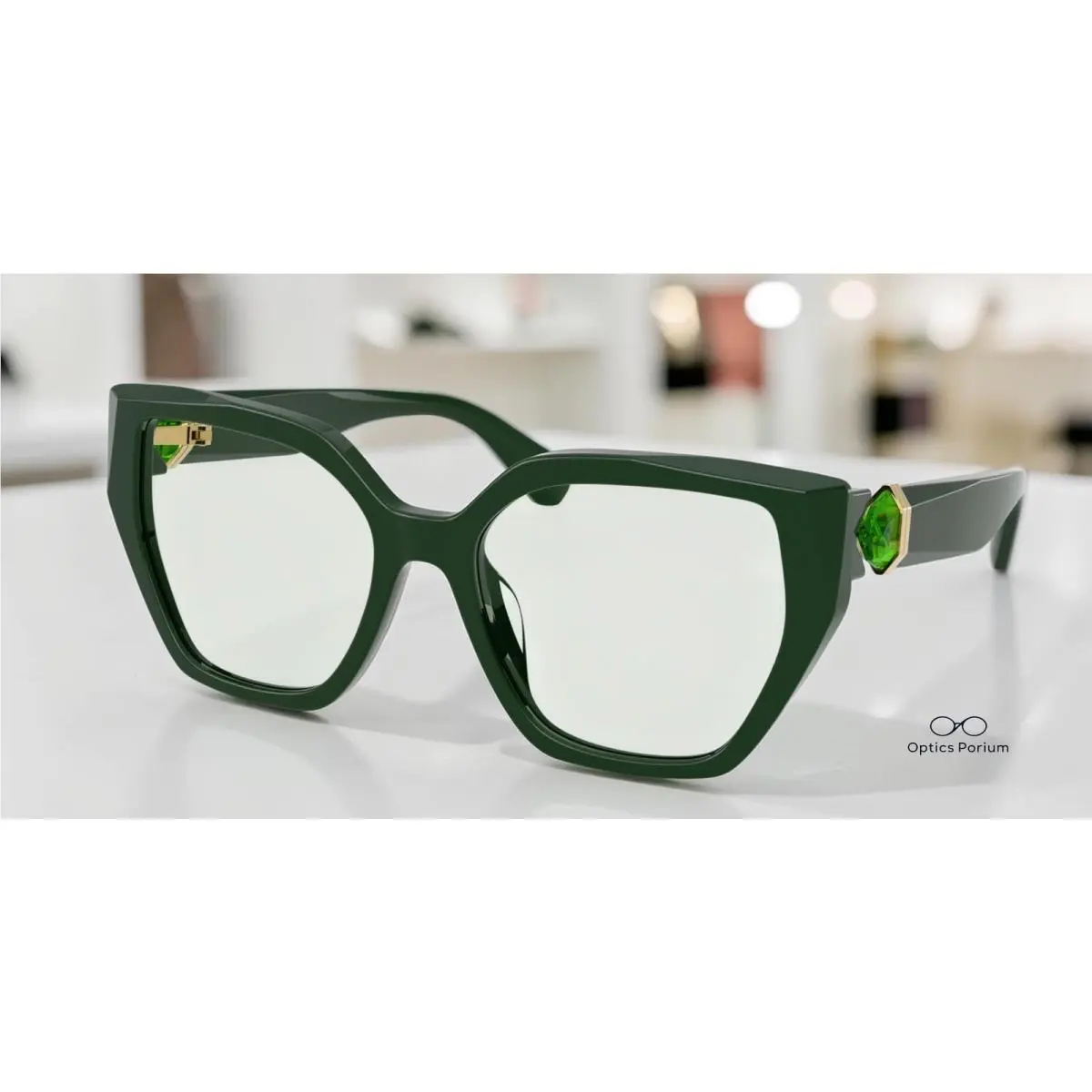 SK6044U 1026M1 Dark Green Transition Green 56 mm Women`s Sunglasses by Swarovski