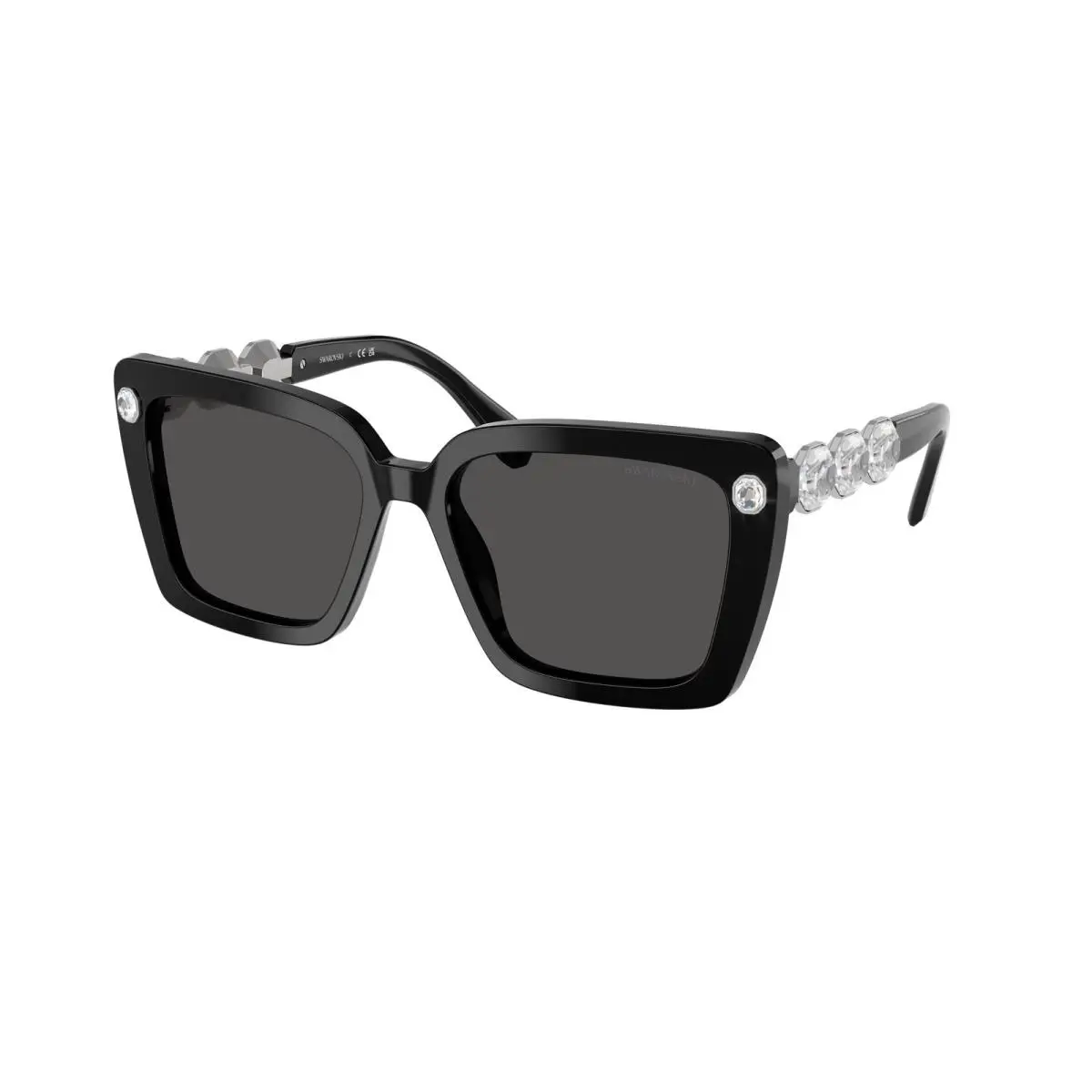 SK6032F 100187 Black Dark Grey 55 mm Women`s Sunglasses by Swarovski