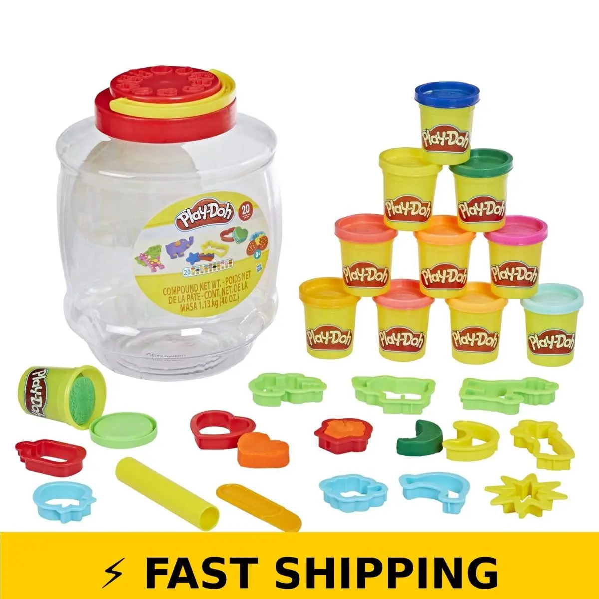 Play-doh Bucket of Fun - 20 Colorful 2-Ounce Cans Accessories