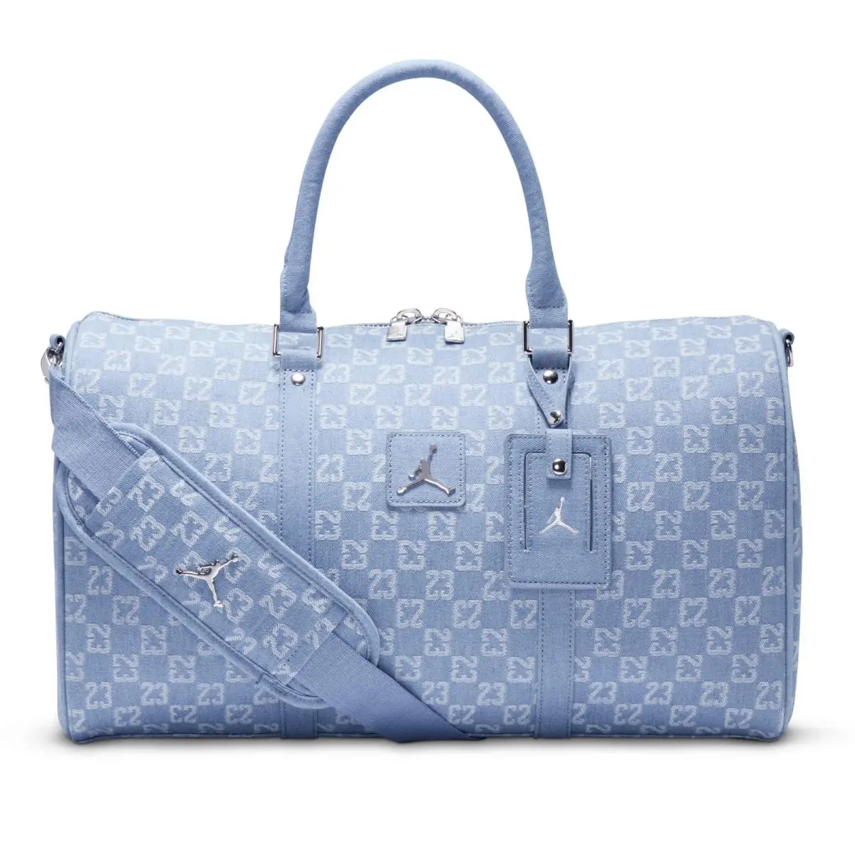 Nike Jordan Denim Blue/white LM9060-571 Monogram Gym Travel Duffel Bag 40L