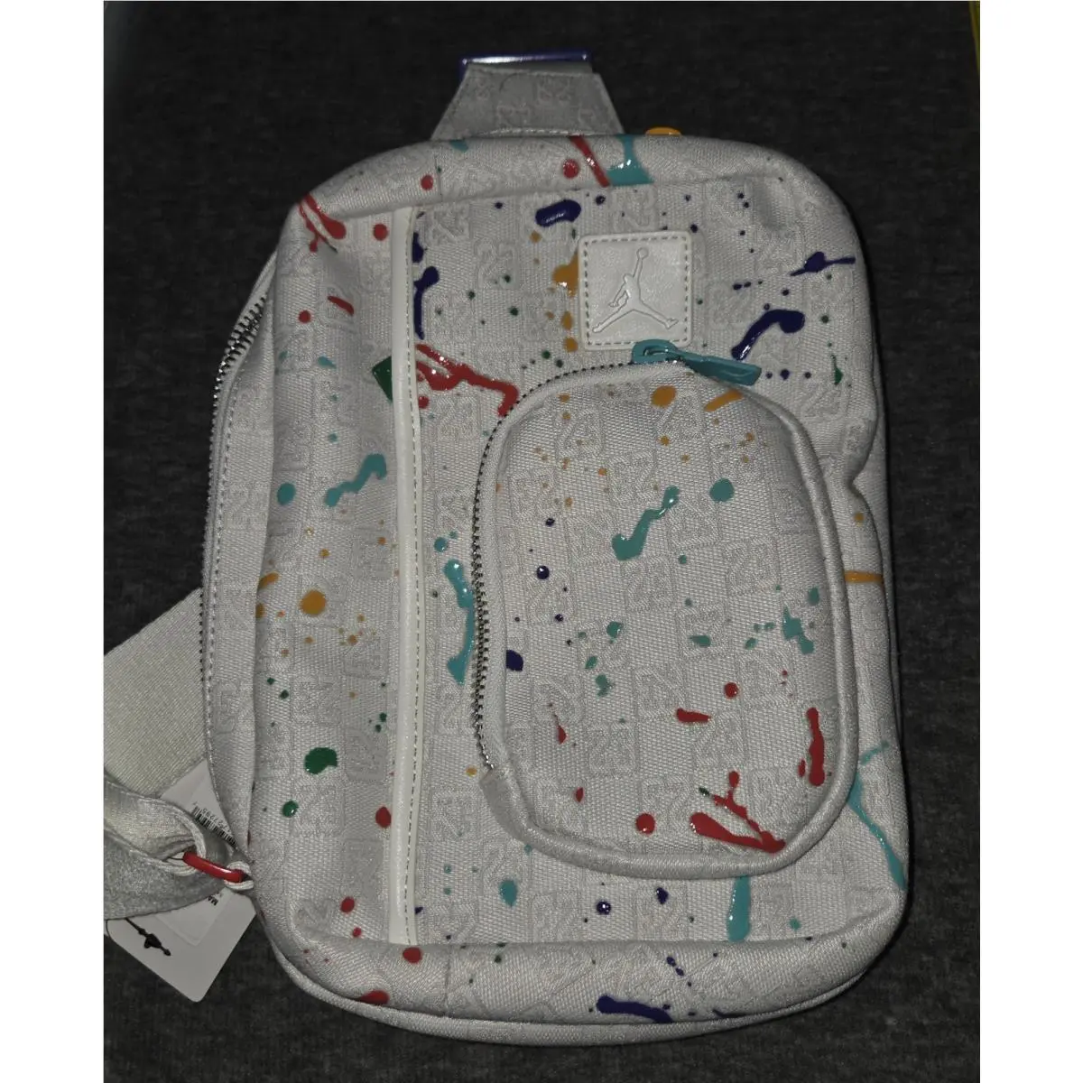 Jordan 23 Monogram 3L Sling Bag Sail Paint Splatter MA9042-782