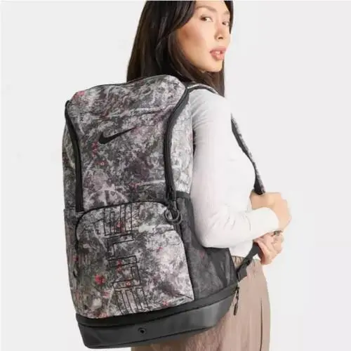 Nike Hoops Varsity Elite Backpack Black Camo Bookbag Large School Bag