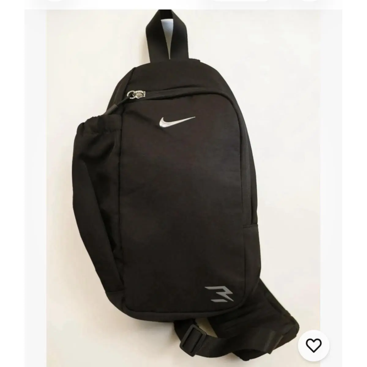 Wot Women`s Men` Black Nike Crossbody Fanny Pack Front Pocket Bottle Pocket