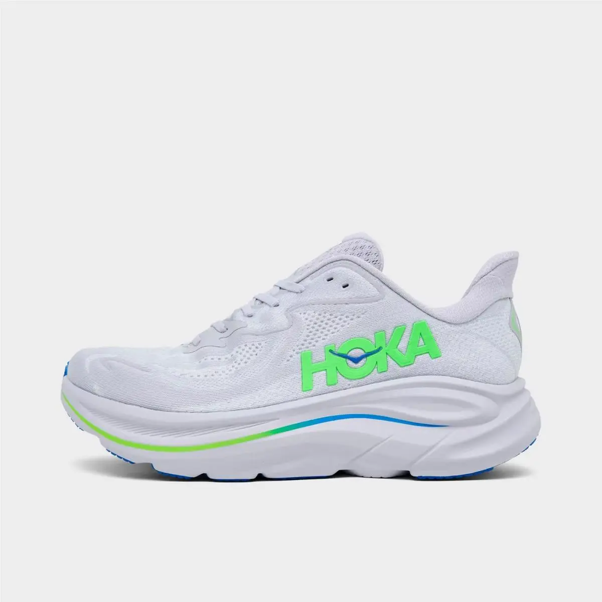 Men`s Hoka Clifton 10 Running Shoes Ash Grey/neon Green 1162030 062