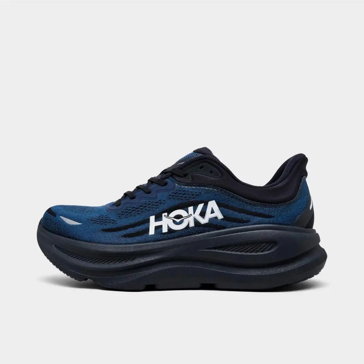 Men`s Hoka Bondi 9 Running Shoes Varsity Navy/black 1162011 412