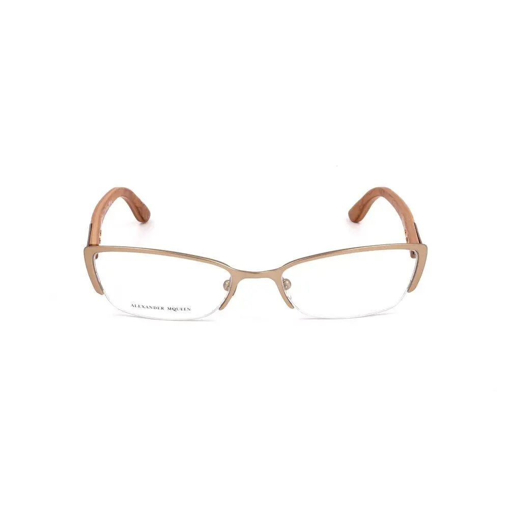 Alexander Mcqueen Brown Metal Glasses Frames