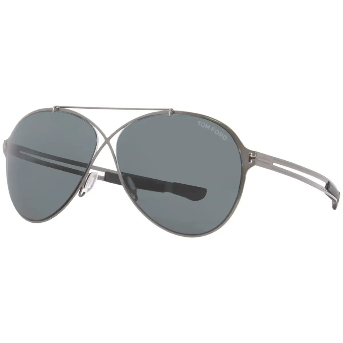 Tom Ford Rocco TF828 12V Sunglasses Men`s Shiny Dark Ruthenium/dark Teal 62mm