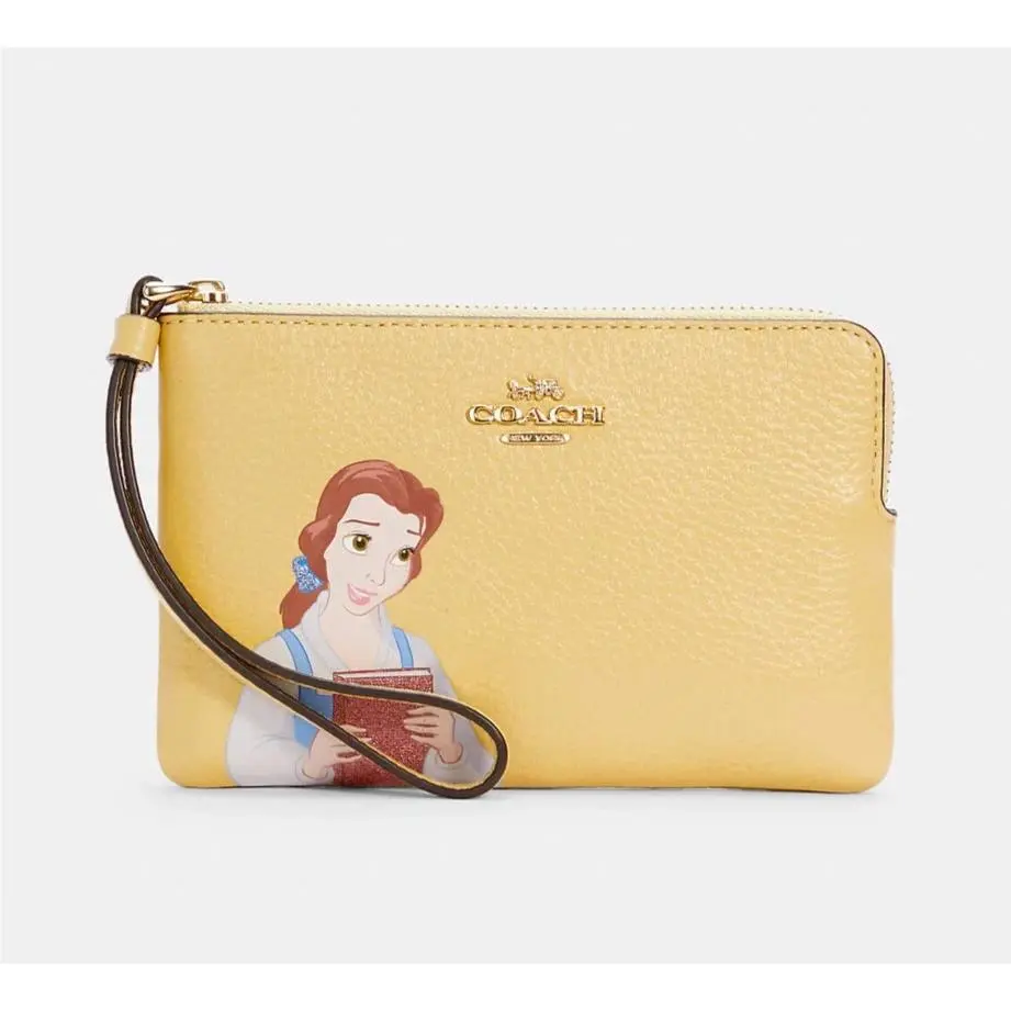 Coach Disney Belle Corner Zip Wristlet Wallet Beauty and The Beast C3363