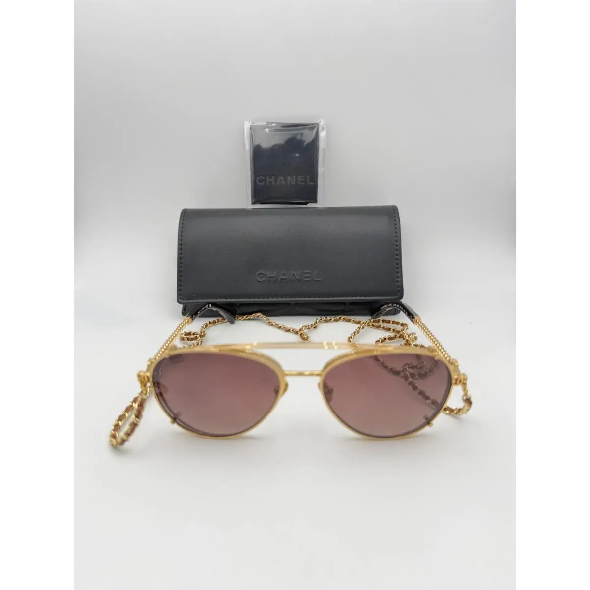 Sunglasses 4292 c 429/SB Gold Havana Brown 56 16 140 Pilot Leather by Chanel