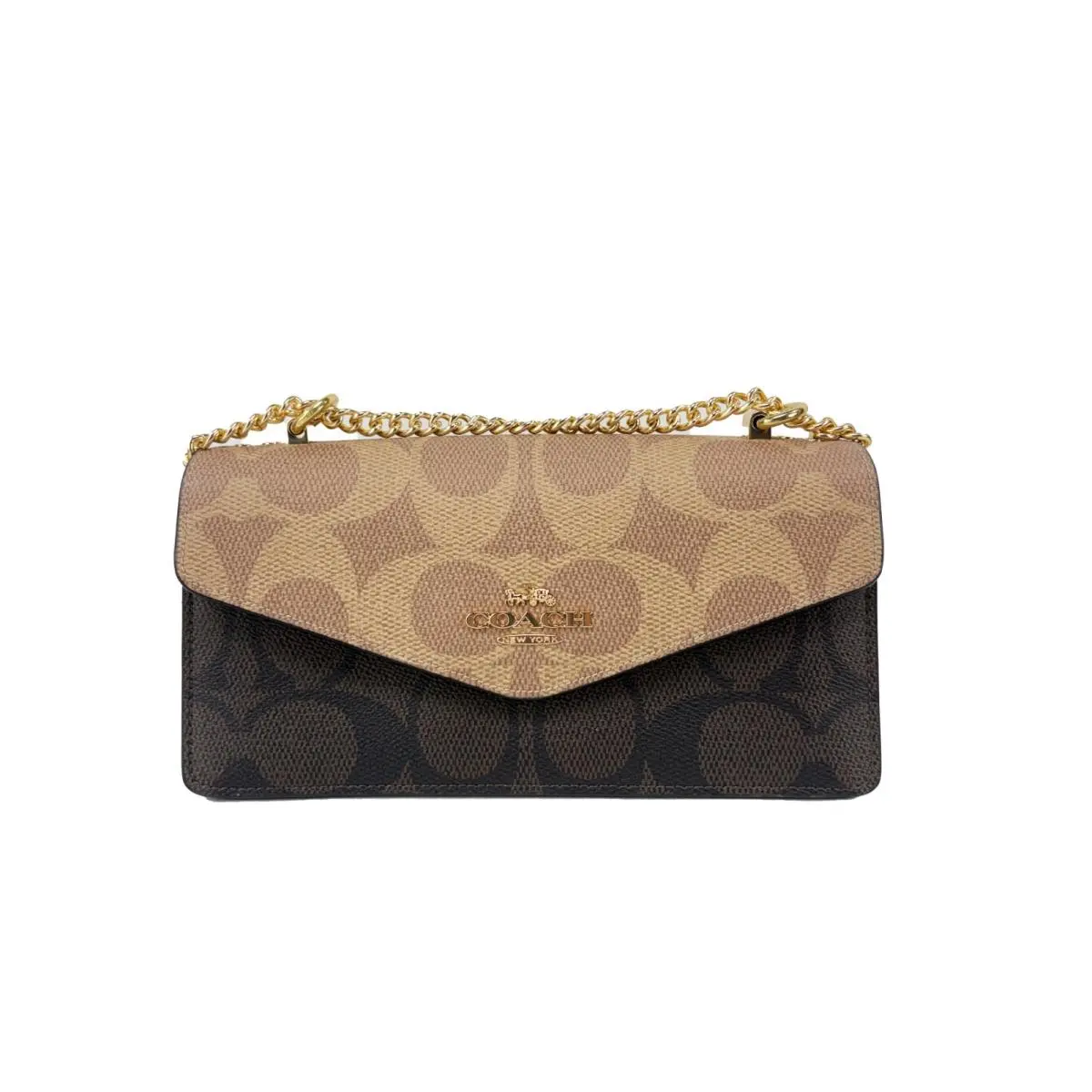 Coach Signature Block Klare Envelope Crossbody Bag
