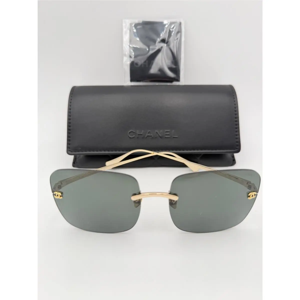 Sunglasses 4287T 395 S4 Gold Grey Rimless 56 17 140 Titanium by Chanel
