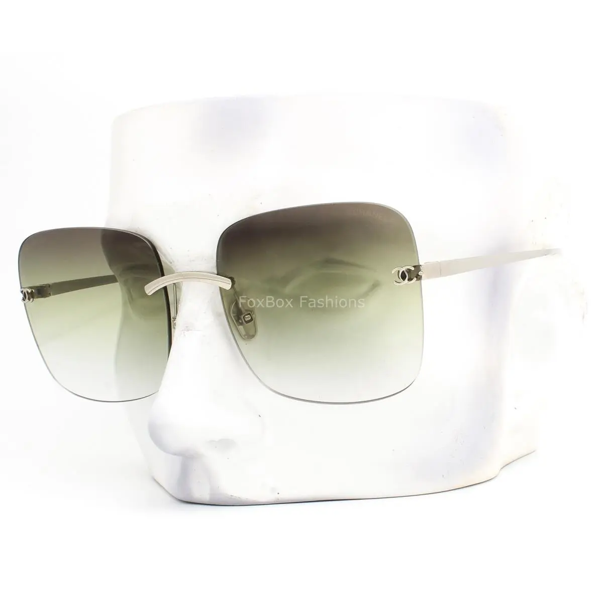 Rimless Sunglasses Polished Silver Titanium ch4287T 124E1 W/case by Chanel